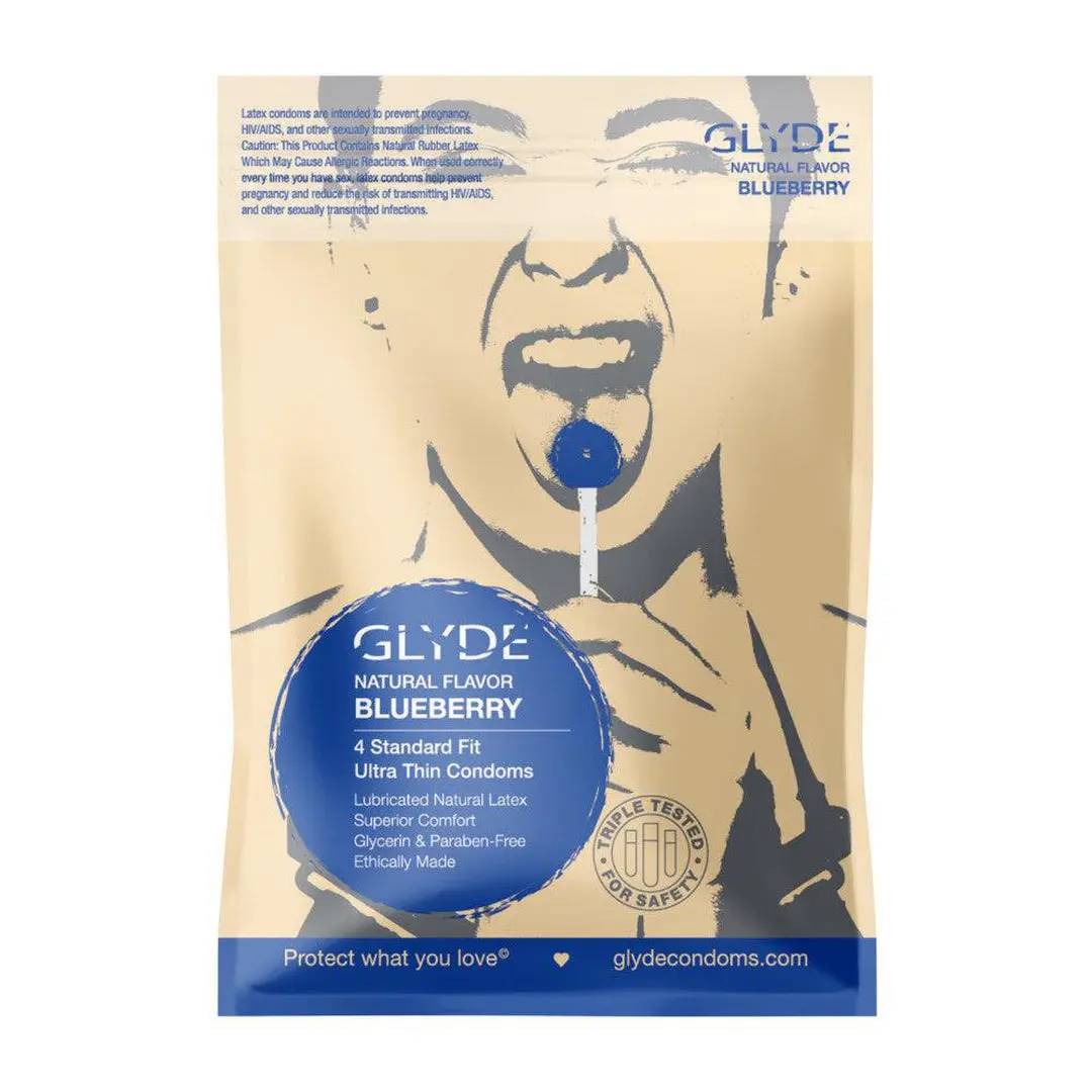 Glyde Organic "Blueberry" Flavored Condoms 🫐 1