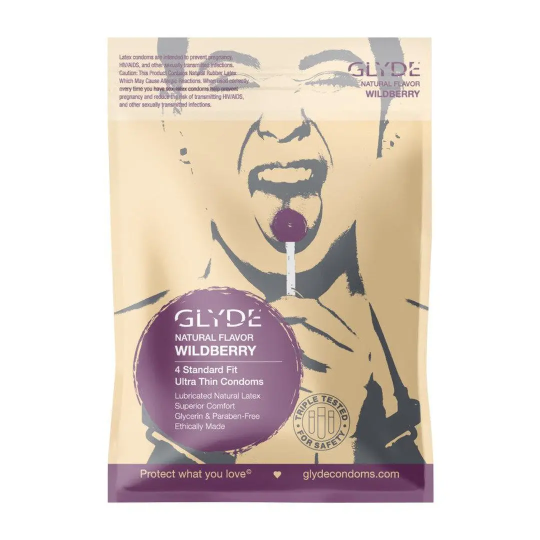 Glyde Ultra Organic Wildberry Flavored Vegan Condoms 1