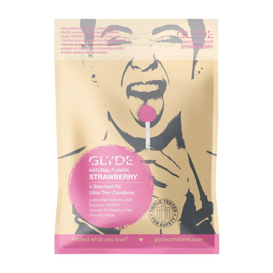 Glyde Ultra Strawberry Flavored Condoms 🍓 1