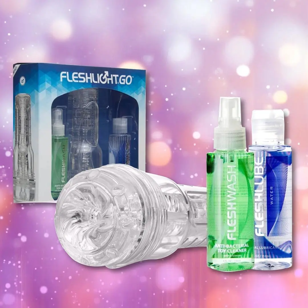Fleshlight Go Torque Portable Stroker Value Pack: Male Masturbation Toy, Lube, & Toy Cleaner 1