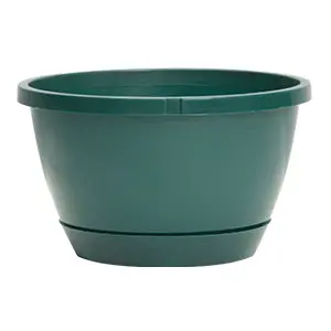 Hanging Basket Traditional W/Saucer 10" Green 1