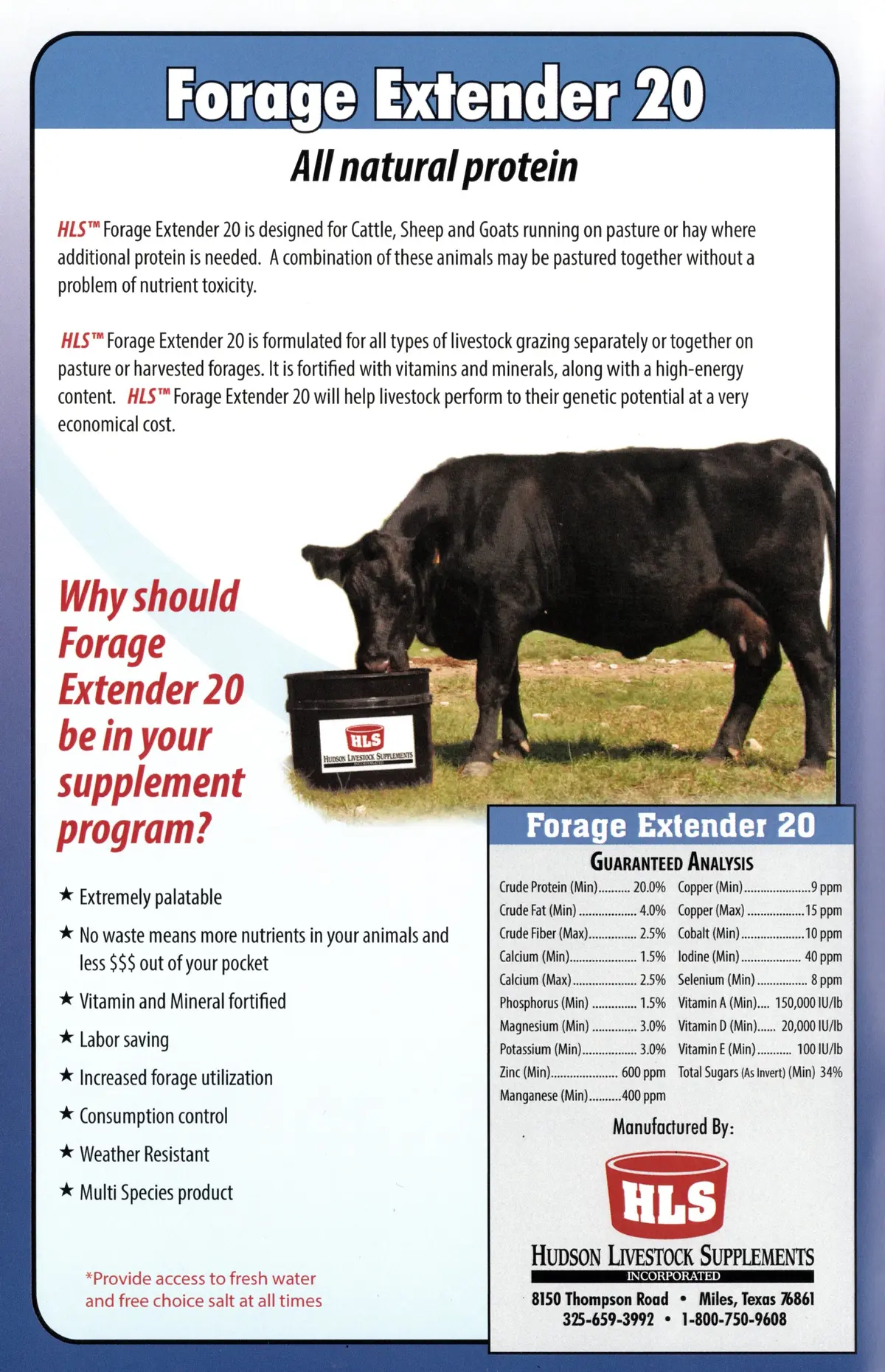Multi-Species Tub Forage Extender 20% All Natural 225# - Hls 1