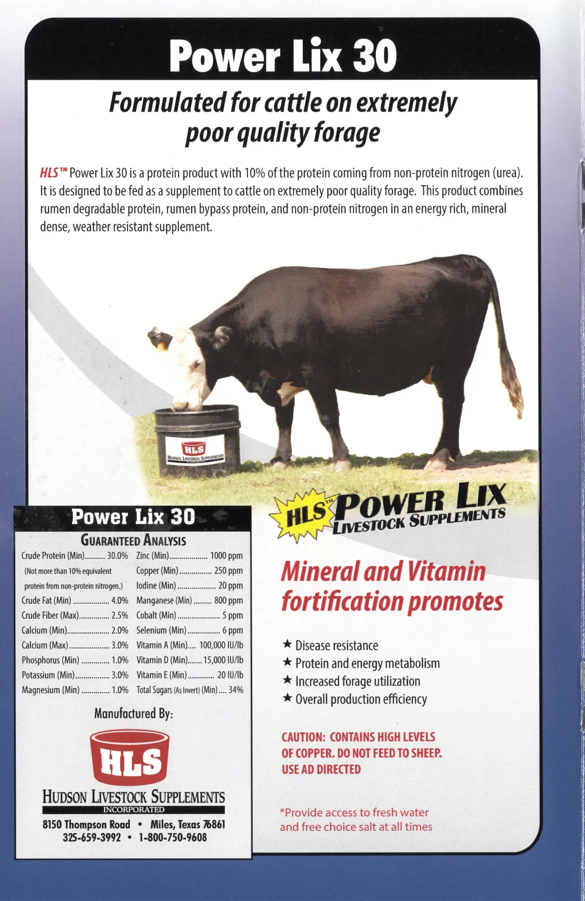 Power Lix 30% Cattle Only Tub - Hls 1