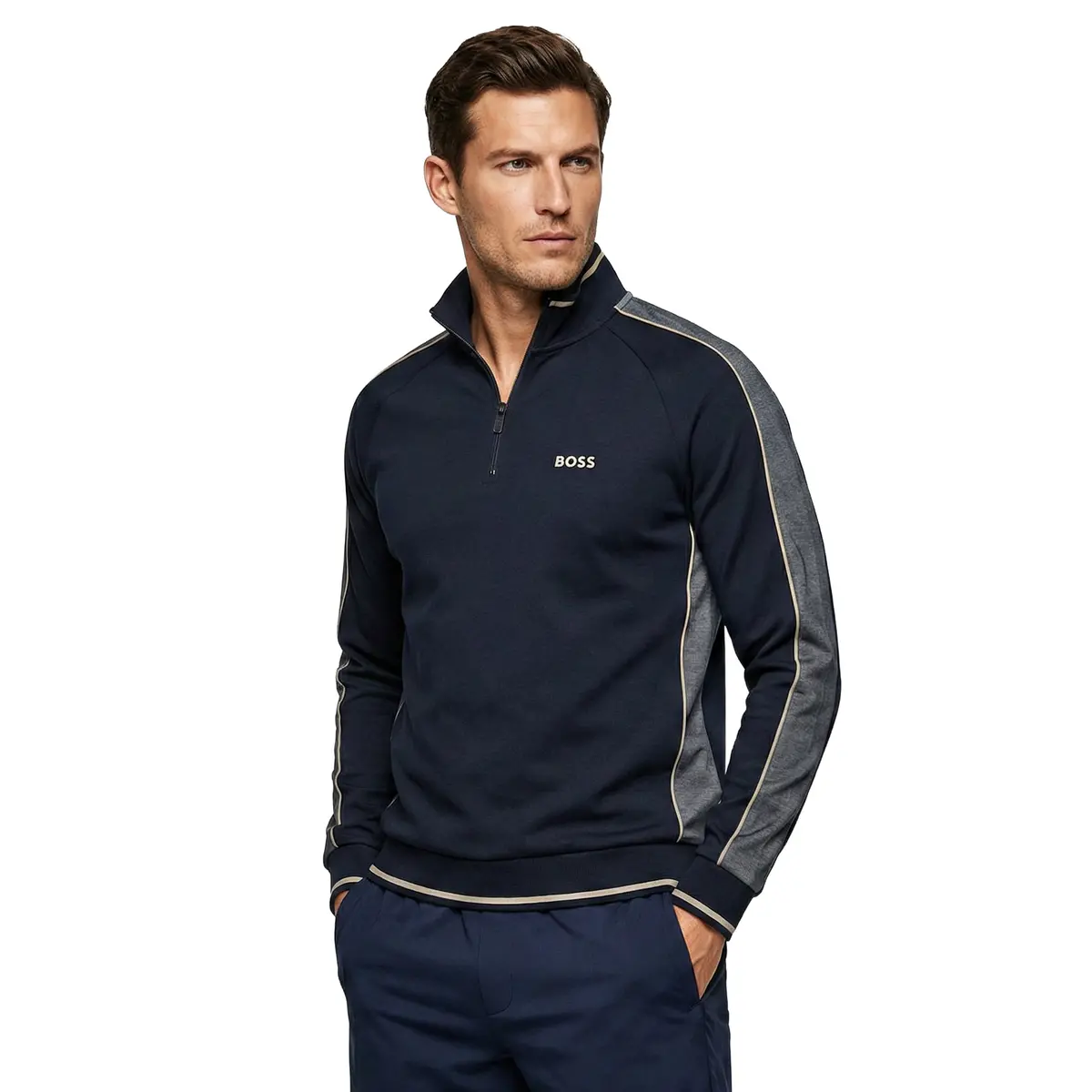 Boss Tracksuit 1/4 Zip Jacket 1