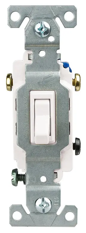 Eaton Wiring Devices 1303-7W-Box 3 Way Grounded Toggle Switch White 1