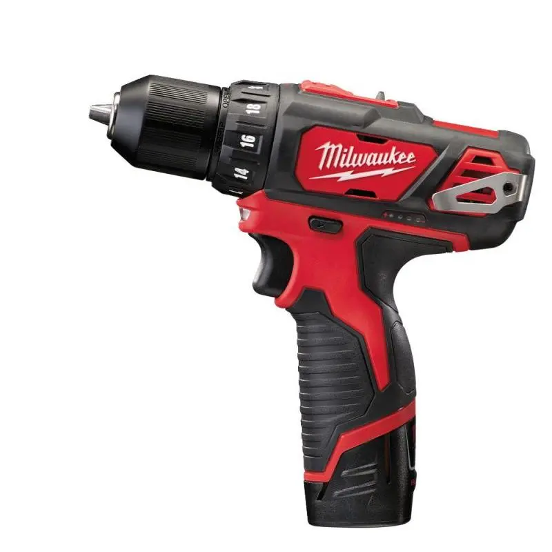 Milwaukee Cordless Drill/ Driver 10Mm Keyless Chuck 12V +2Battery M12bdd‐202C 1