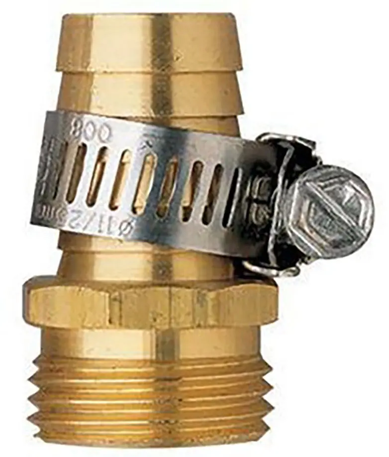 Hose Mender 3/4" Male End Brass W/ Clamp 1