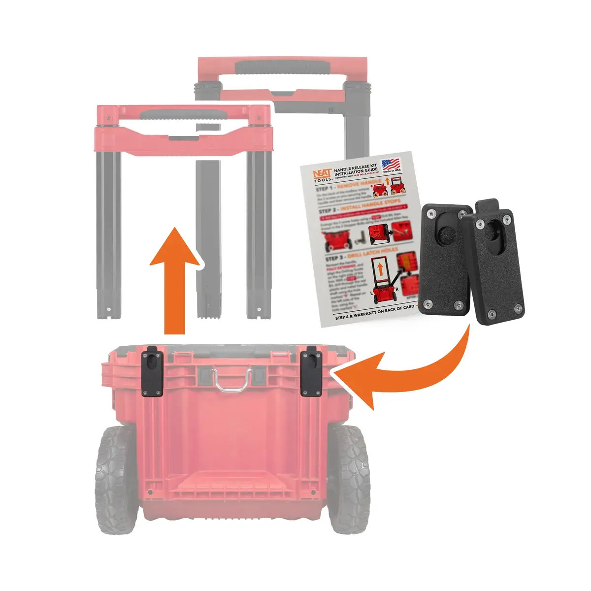 Handle Release Kit For Milwaukee Packout Rolling Toolbox 1