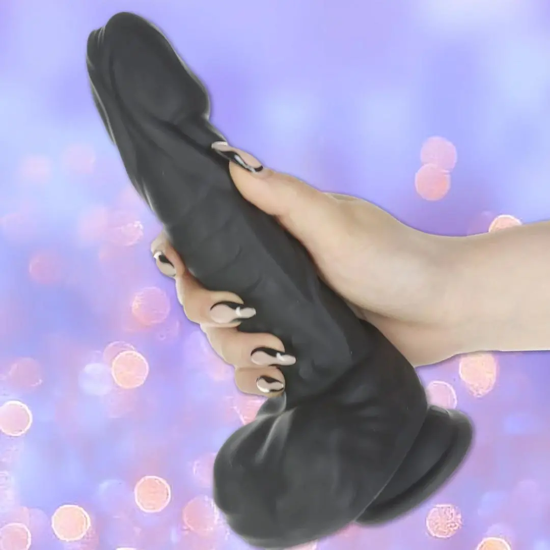 Naked Addiction Silicone Rotating & Thrusting Dildo - Noir 8.6" 1