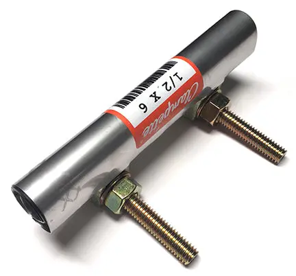 Pipe Clamp Mender 1/2"X6" 2 Bolt Steel 1