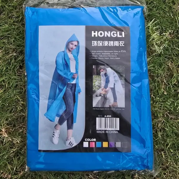High Quality 100% Waterproof Adults Raincoat Outdoor Worker Safety Hooded Rain Coat - Blue 1