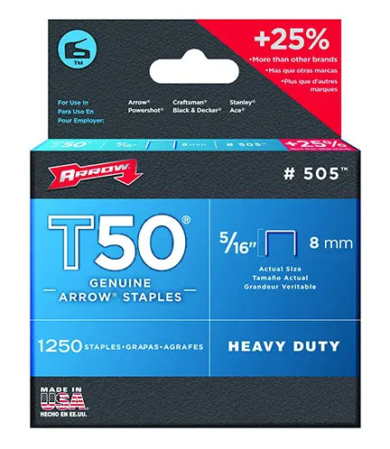 Staples 5/16" T50 1250 Box #505 1