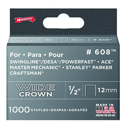 Arrow Fastener 60830 1/2" Wide Crown Heavy Duty Staples 1