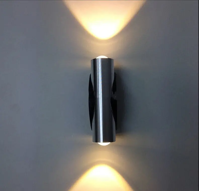 2 X 1.5W Stainless Steel Brushed Double Sided Mini Outdoor Wall Light Ip65 3000K 1