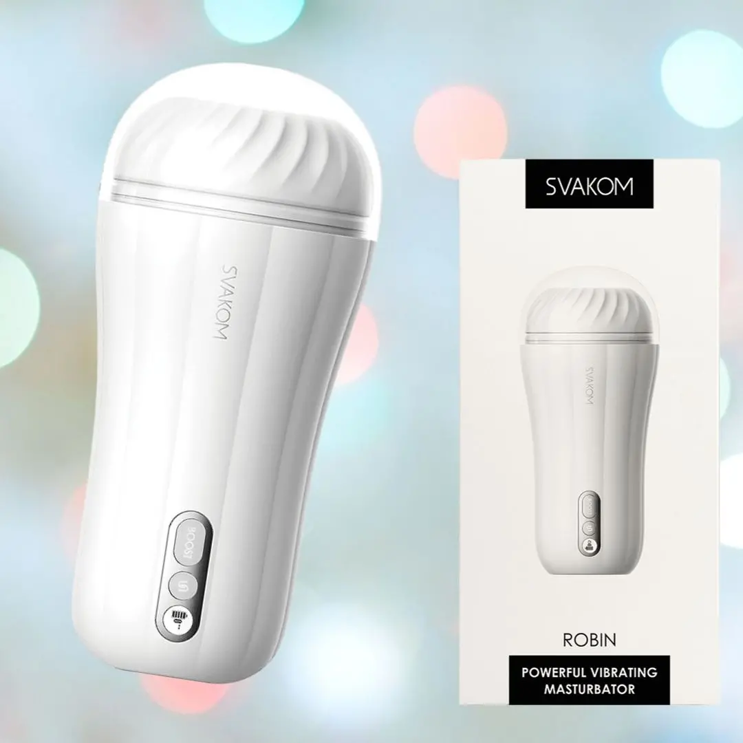 Svakom Robin Vibrating Masturbation Sleeve - White 1