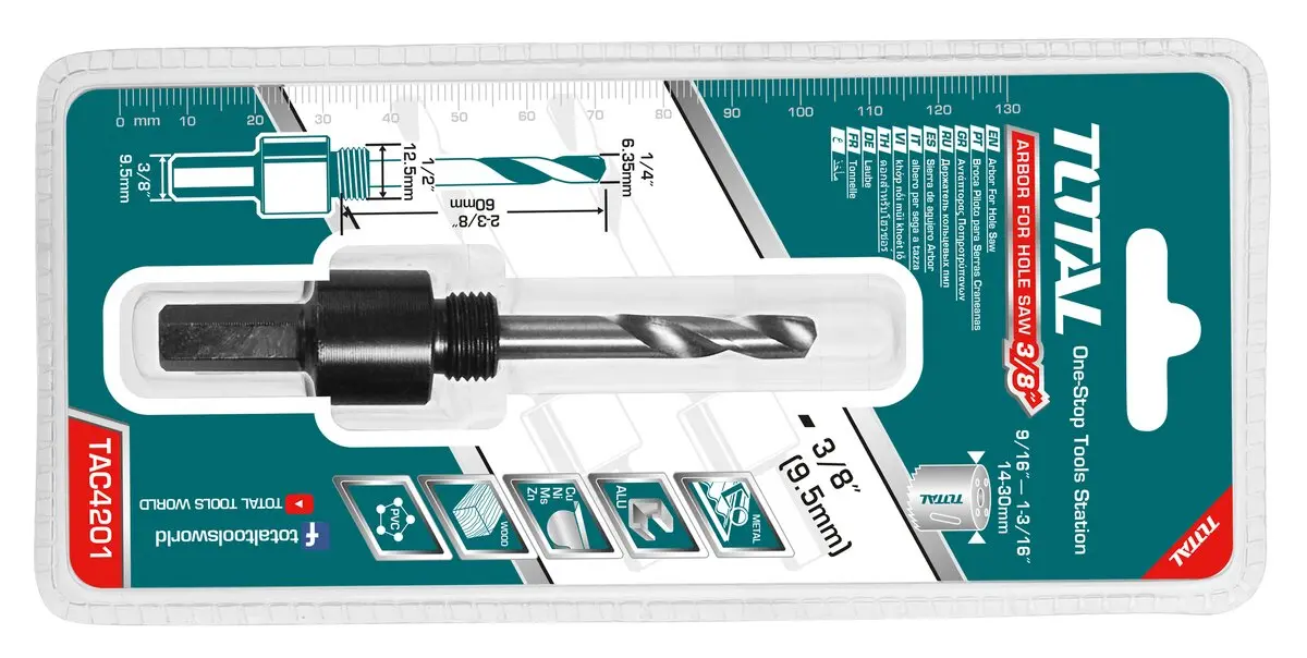 Total Arbor For Hole Saw 3/8" Tac4201 1