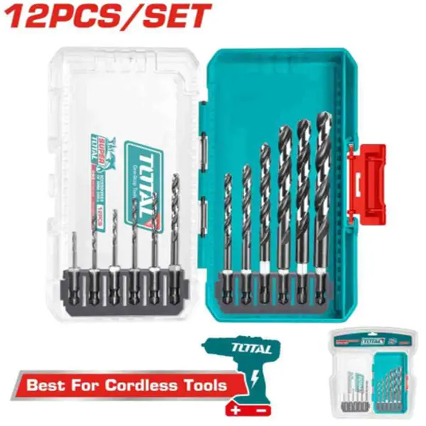 Total 12 Pcs Hss Drill Bits Set Tacsdl11206 1