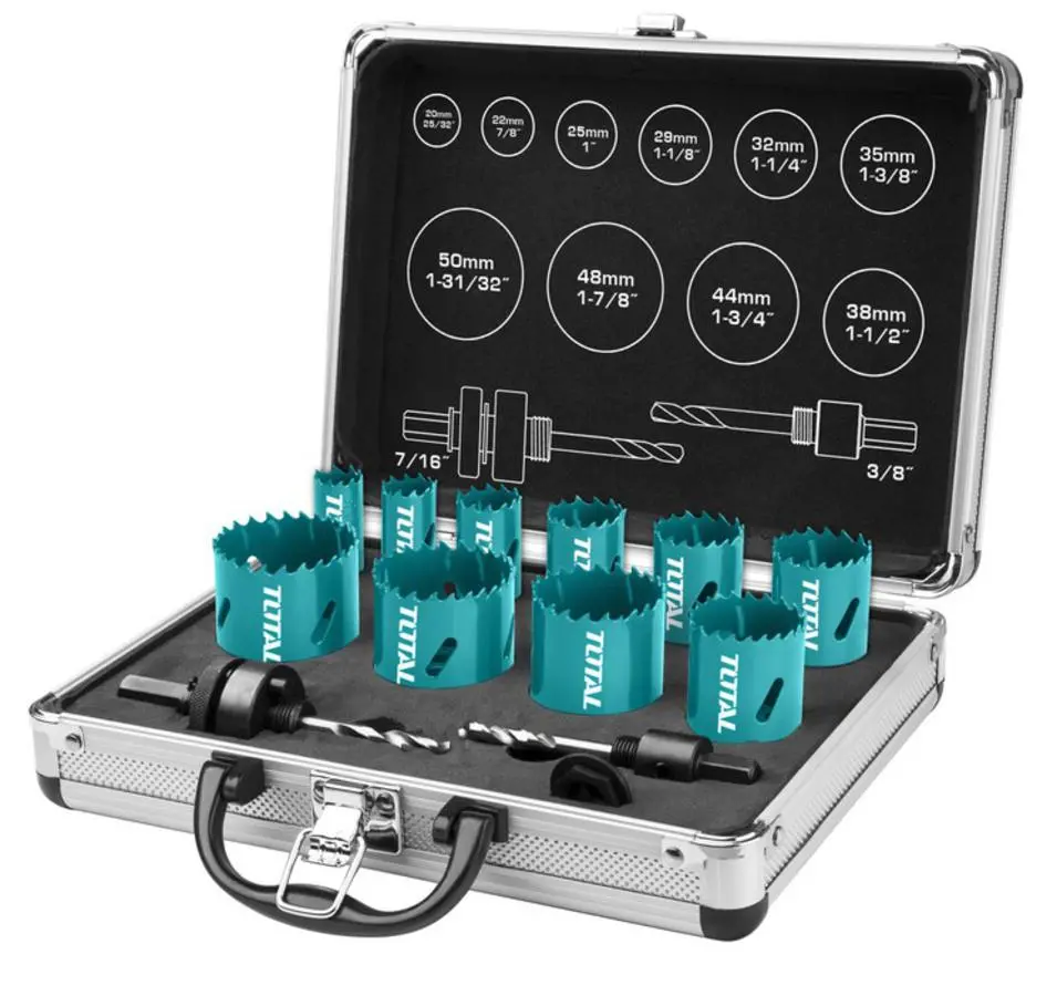 Total Bi-Metal Hole Saw 12Pcs Set Tacsh1121 1