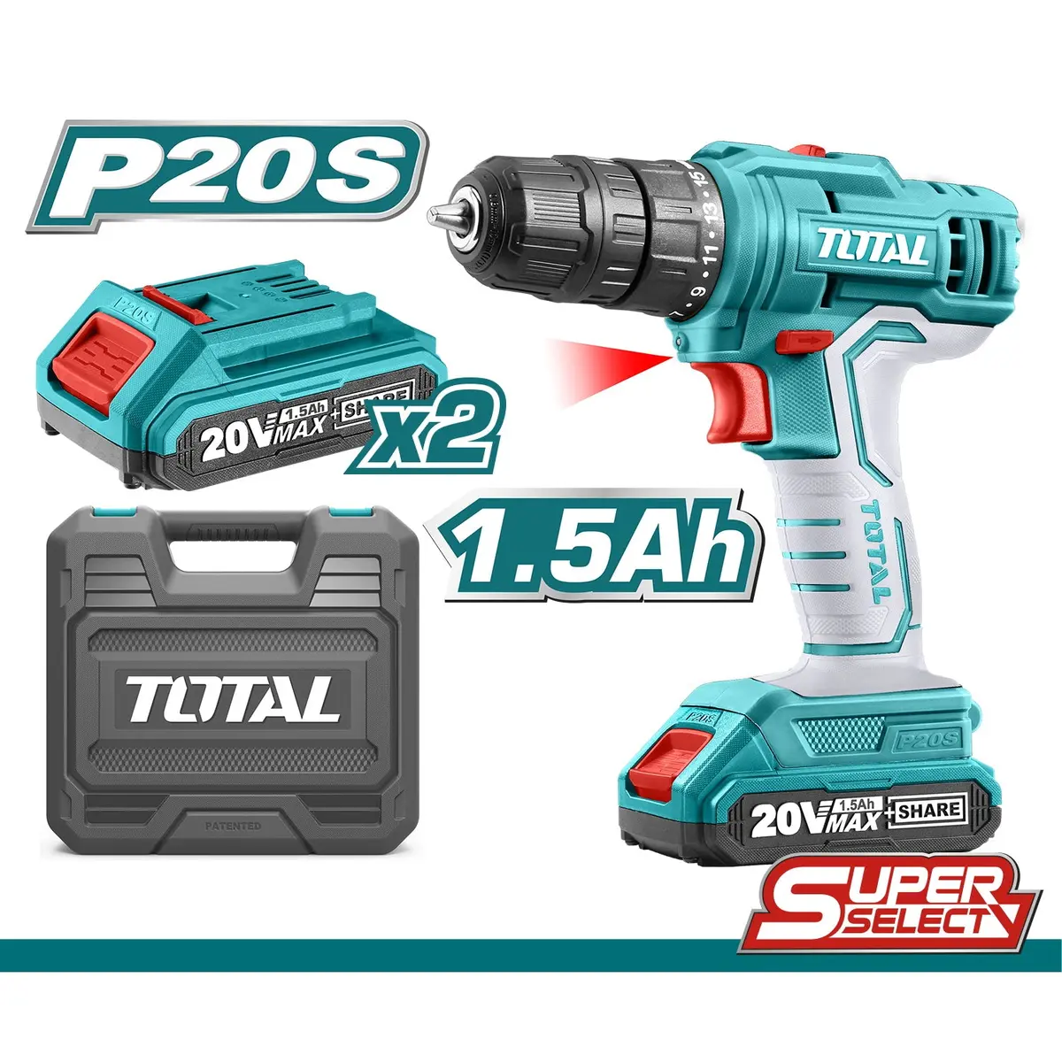 Total Lithium-Ion Cordless Drill 20V 45Nm 10Mm Tdli20012 1