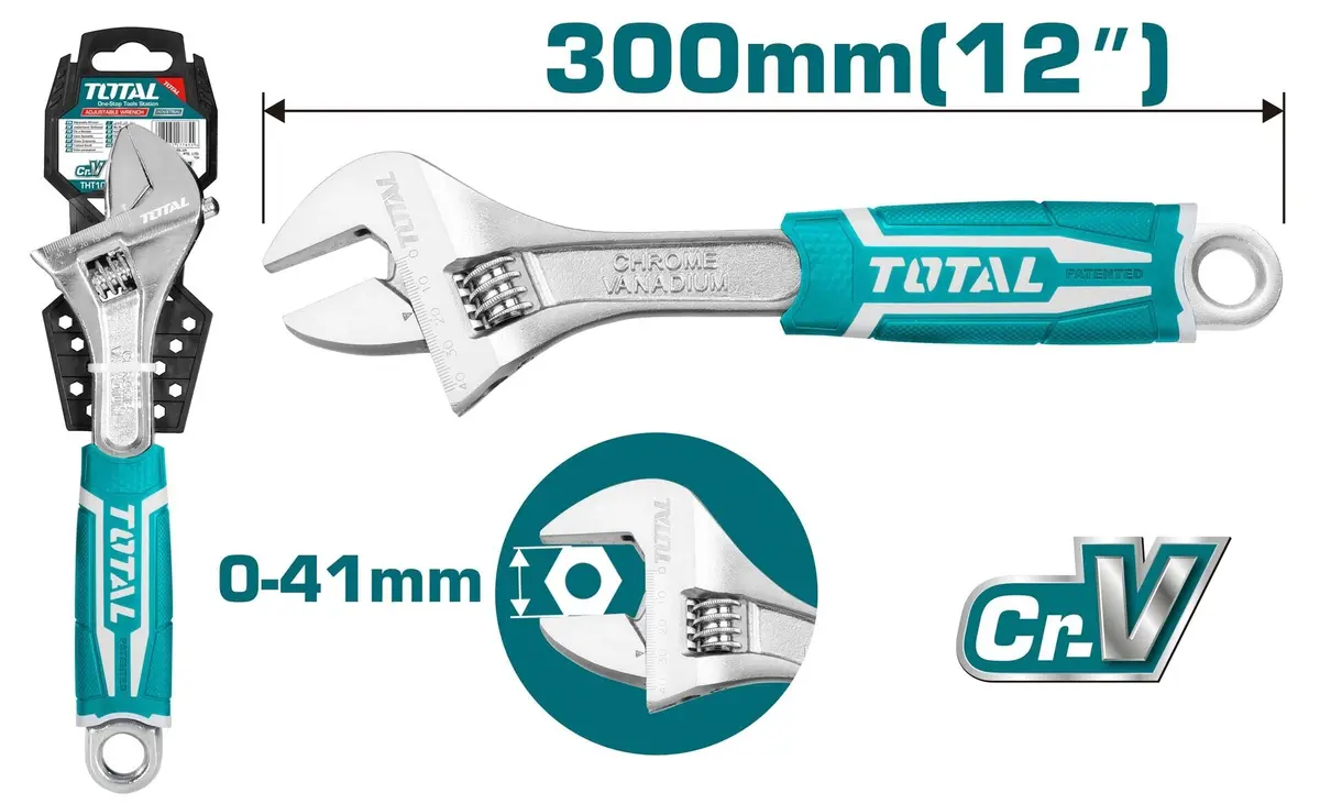 Total Adjustable Wrench 12" Tht101126 1