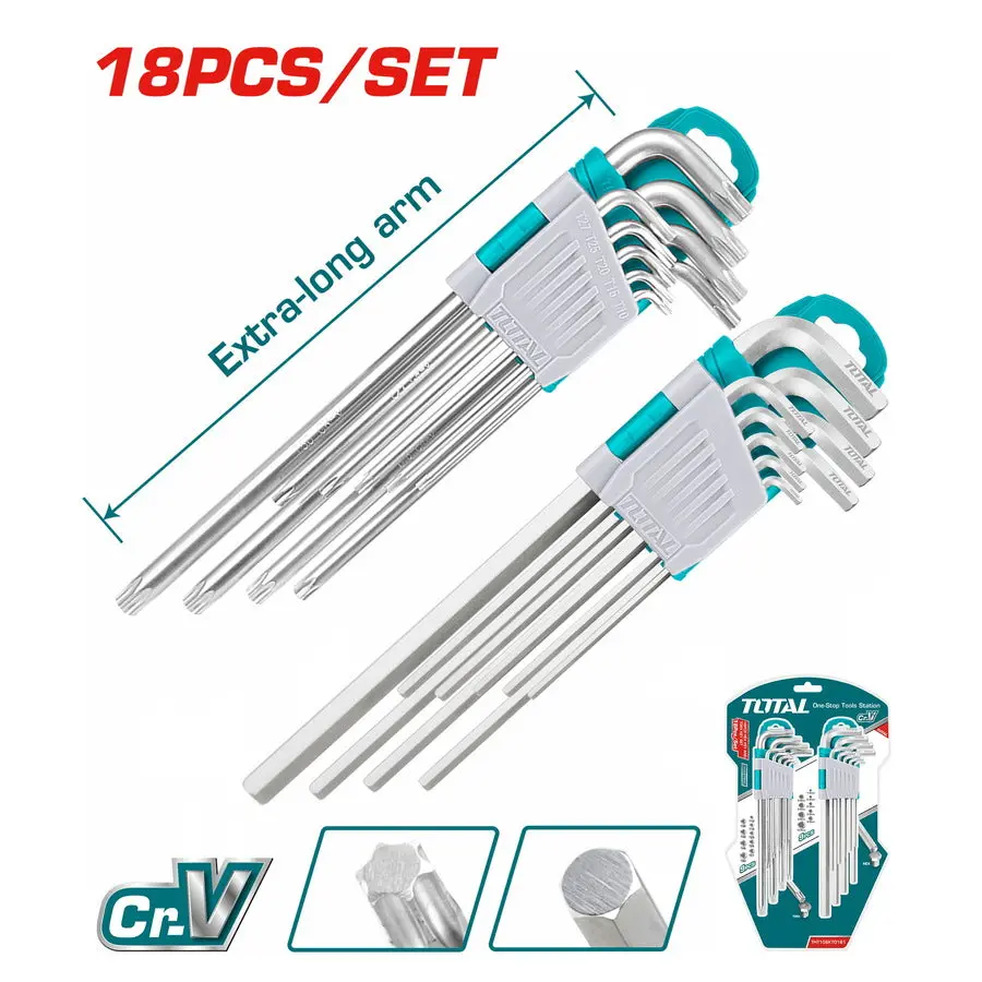 Total 18 Pcs Hex Key And Torx Key Set Tht106kt0181 1