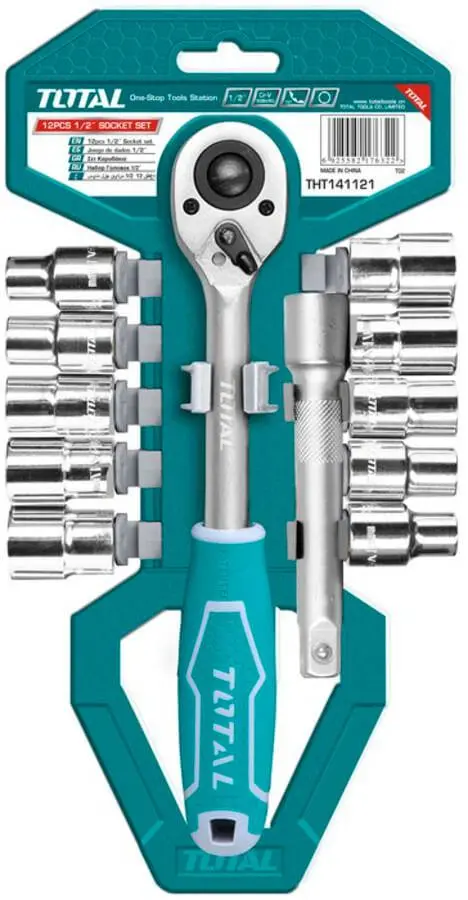 Total 12Pcs 1/2" Socket Set Tht141121 1