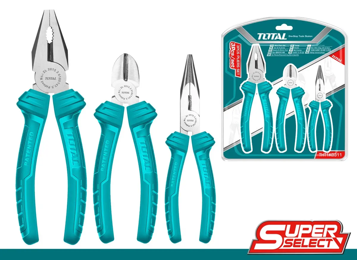 Total 3Pcs Pliers Set 7" Tht1k0311 1