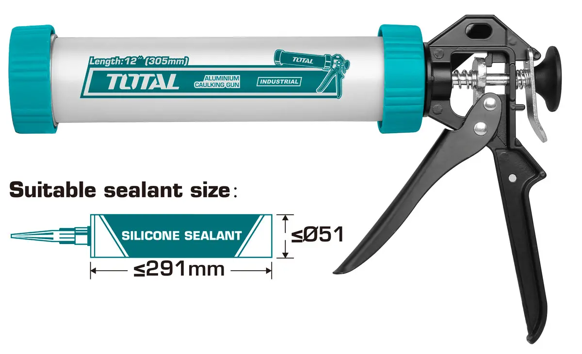 Total Aluminum Caulking Gun 12" Tht20112 1