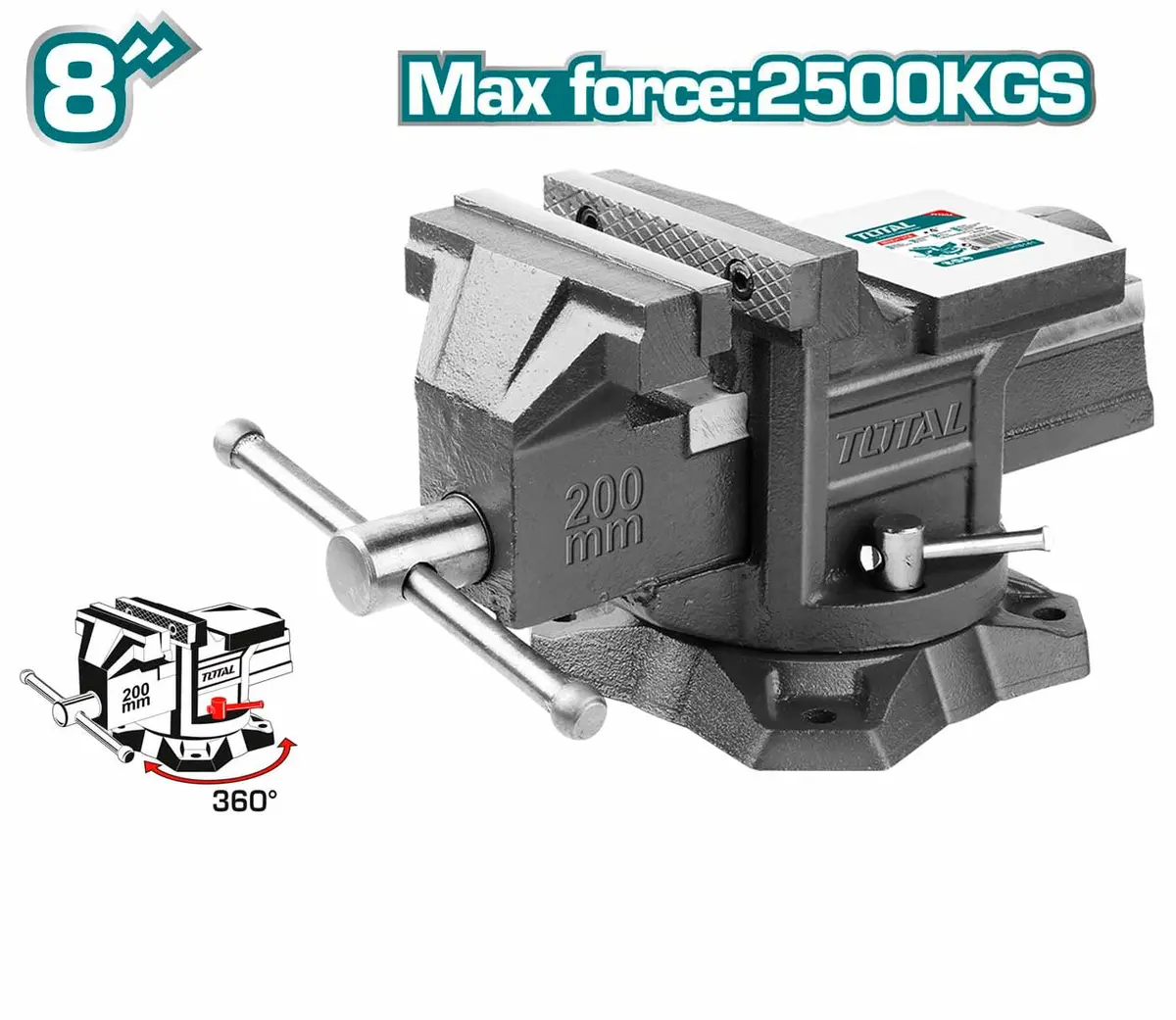 Total Bench Vice 8" Tht6186 1