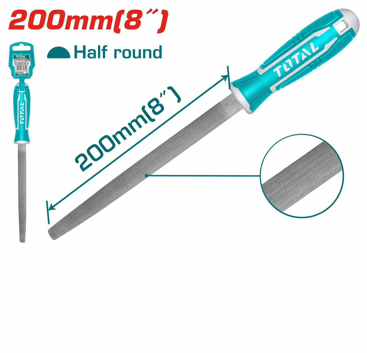 Total Half Round Steel File 200M Tht91286 1