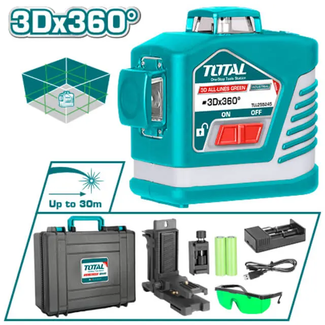 Total 3D Green Beam Self-Leveling Laser Level Tll255245 1