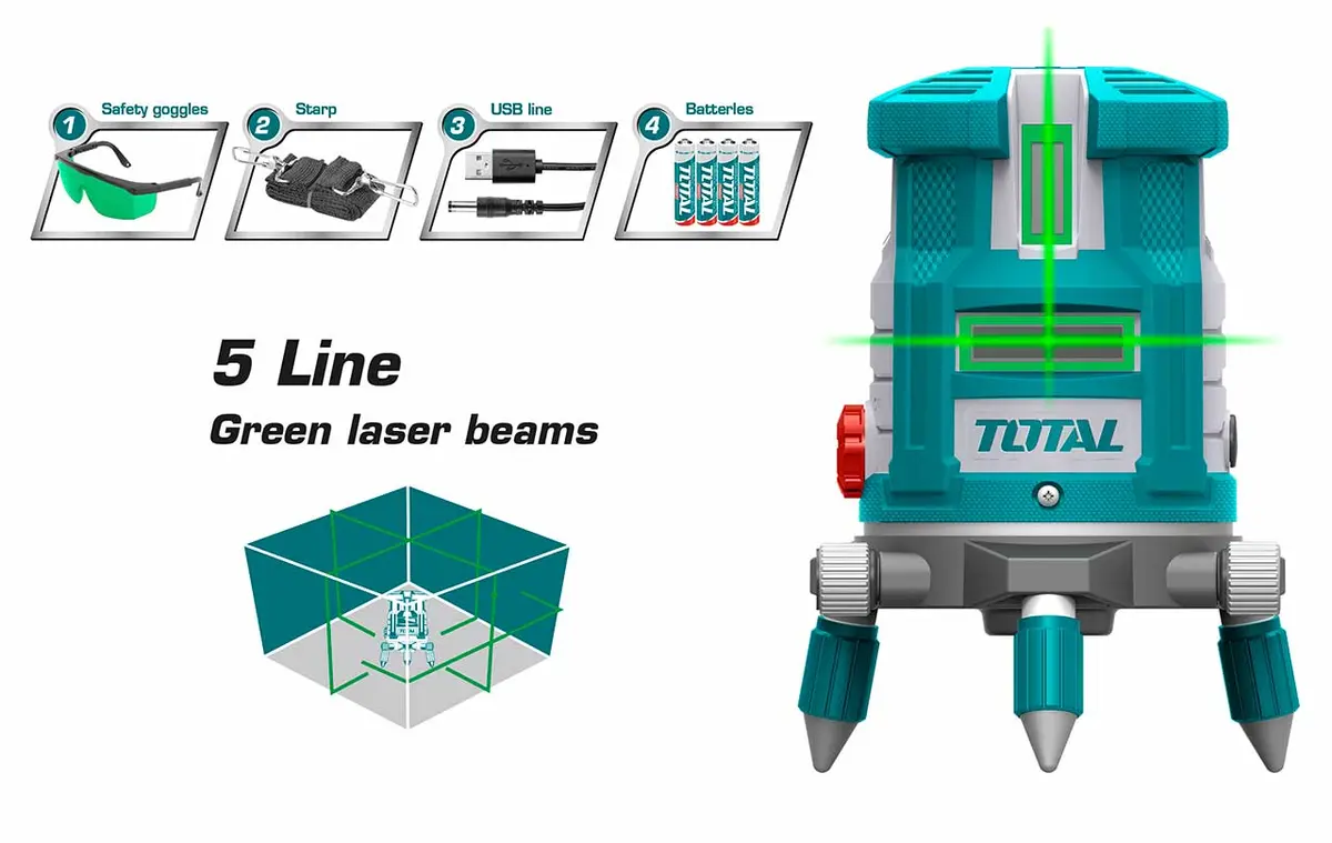 Total Self-Leveling Line Laser(Green Laser Beams) Tll305205 1