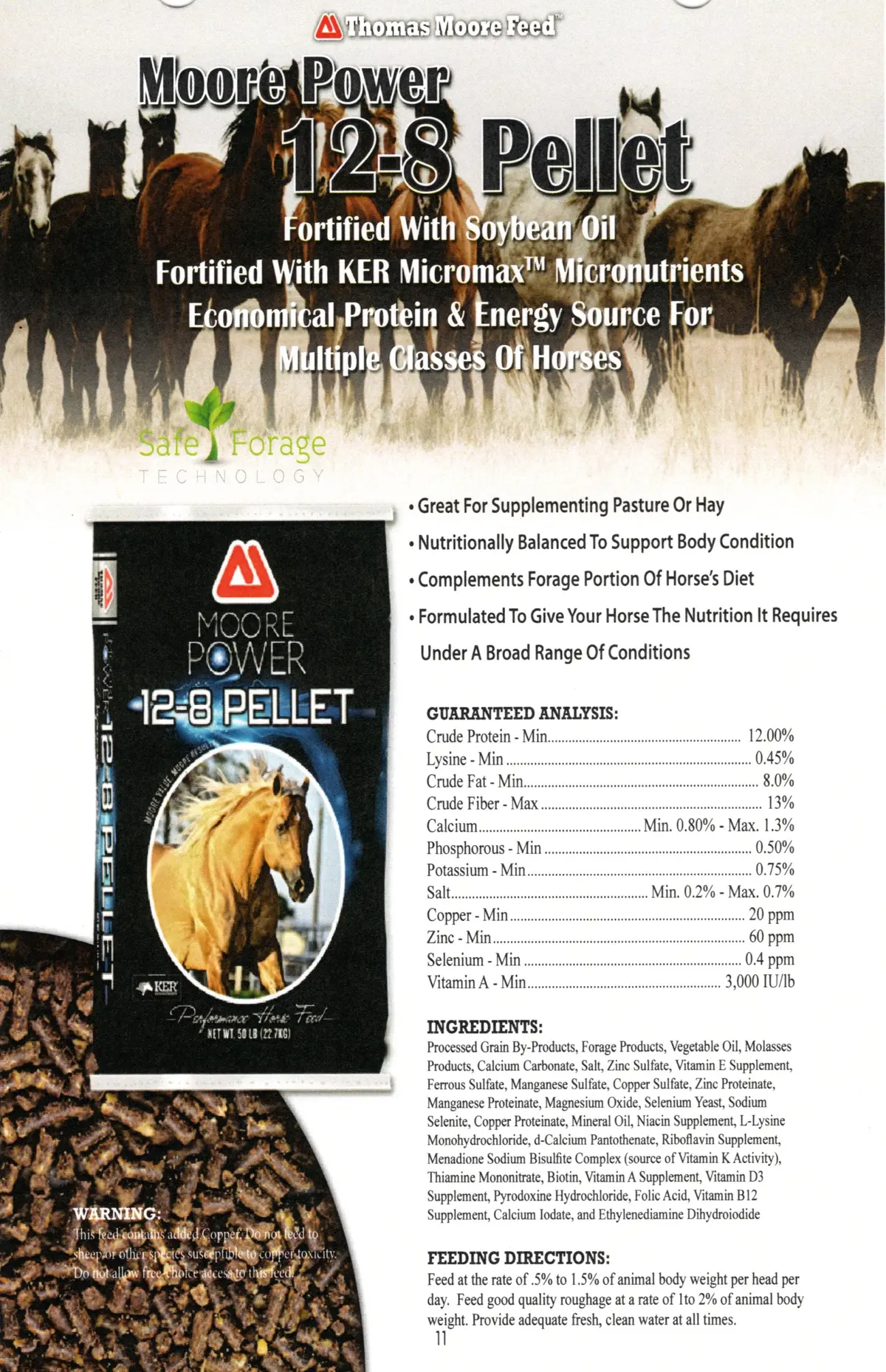 Moore Power 12-8 Horse Pellet 50# - Thomas Moore 1