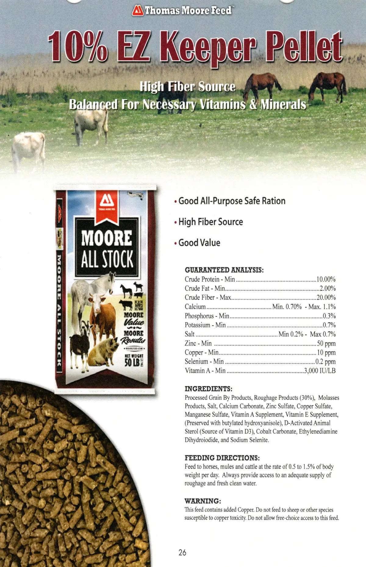 10% Easy Keeper Pellets All Stock  50# - Thomas Moore 1