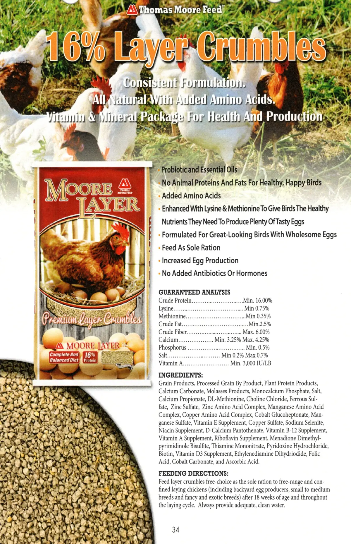 Layer Premium Crumbles Poultry #50-Thomas Moore Feed 1
