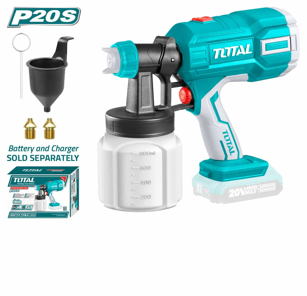 Total Cordless Spray Gun 20V Tsgli2003 1
