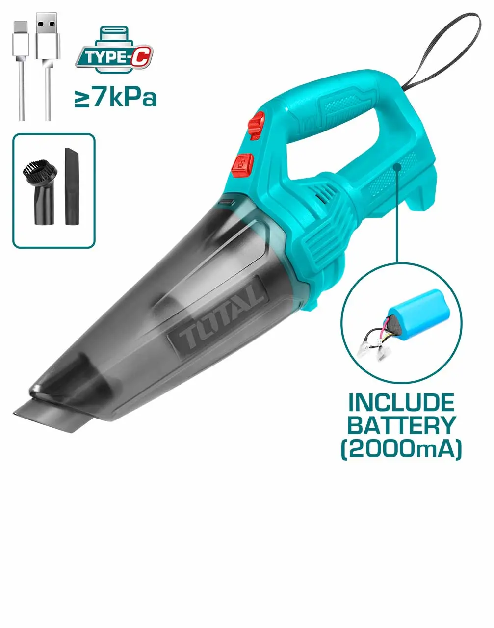 Total Cordless Vacuum Cleaner 12V Tvli2026 1