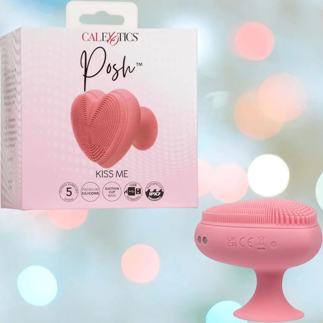 Calexotics Posh Kiss Me Handheld Massager With Textured Pleasure Nubbies + Suction Base 1