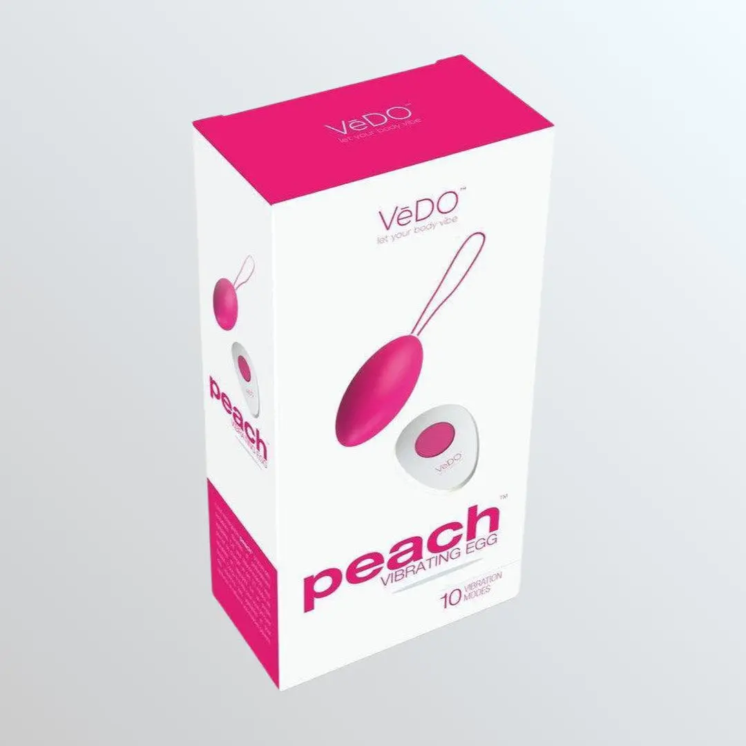 Vedo Peach Remote-Controlled Vibrating Egg - 'Foxy Pink' 1