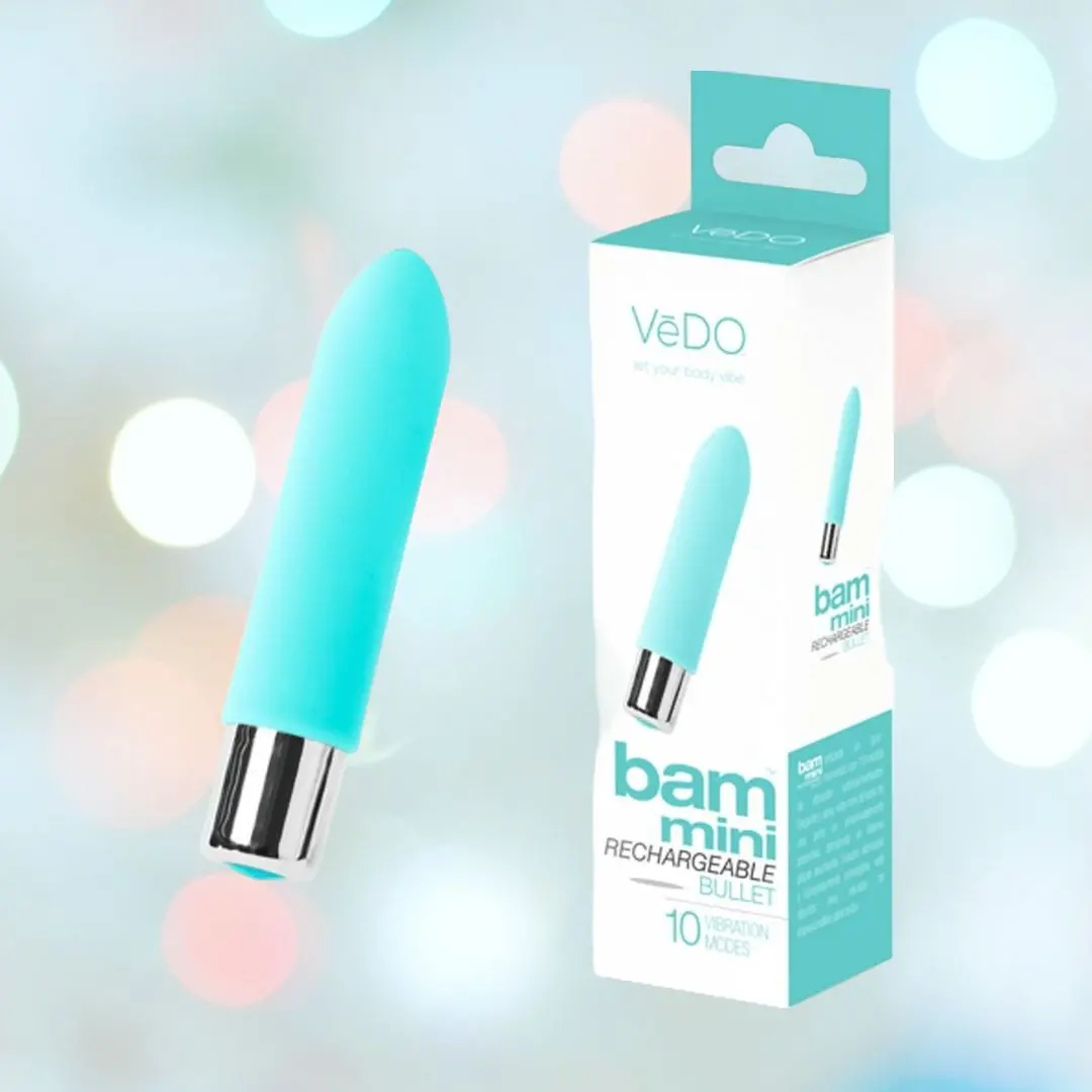 Vedo Bam Mini Rechargeable Bullet Vibrator - Turquoise 1