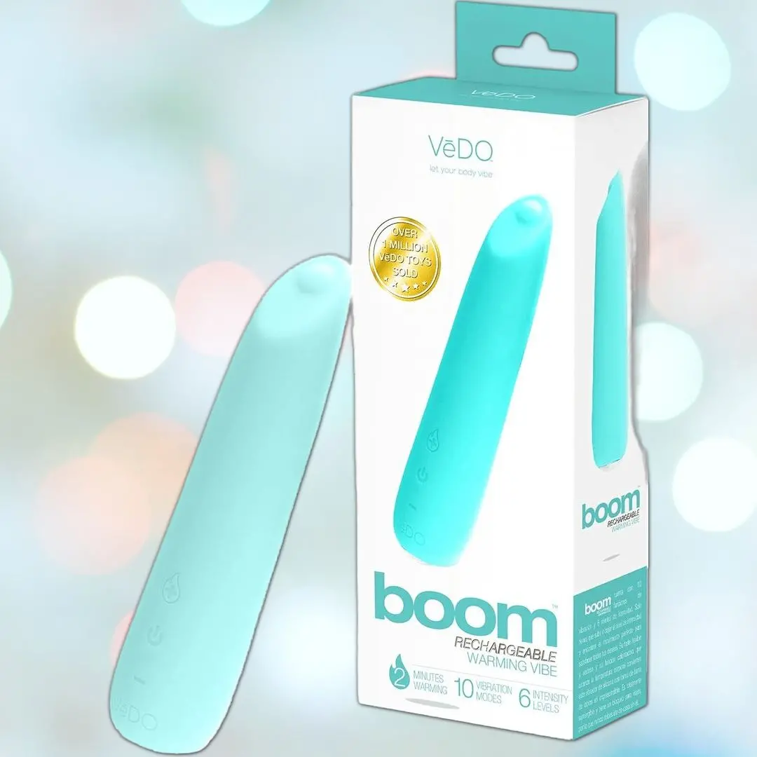 Vedo Boom Rechargeable Warming Bullet Vibrator - Turquoise 1