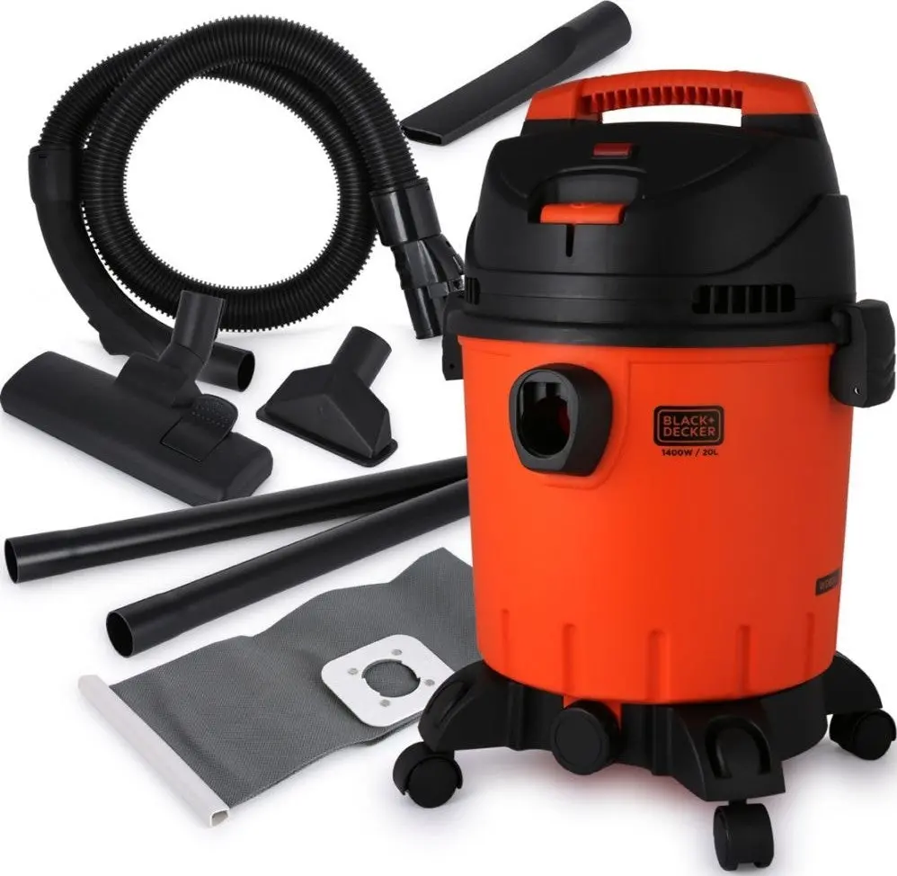 Black & Decker Vacuum Cleaner Wet And Dry 20L Sturdy Plastic Tank 1400W 1