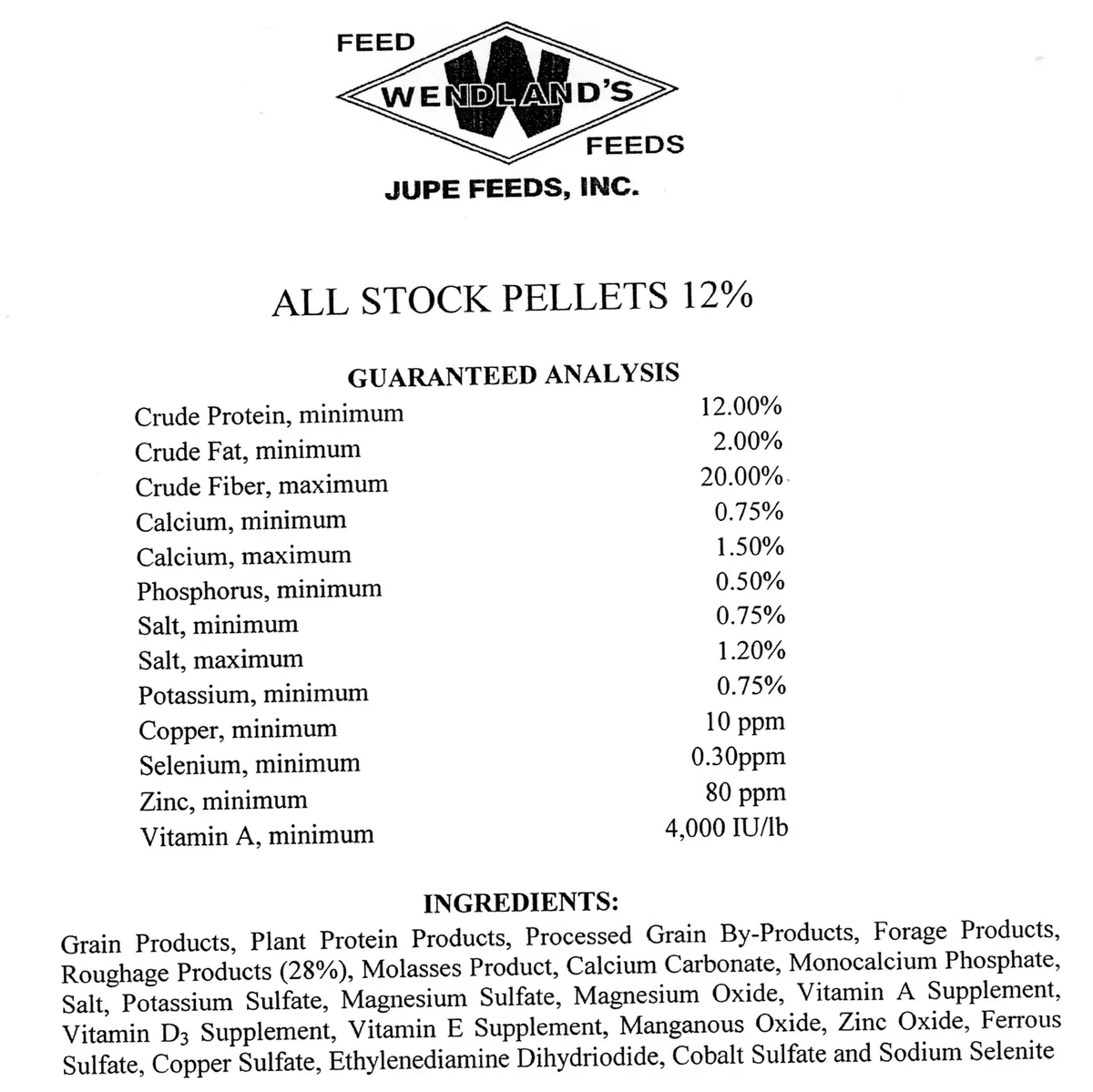 All Stock Pellets 12-2 50# - Wendland's Feed 1