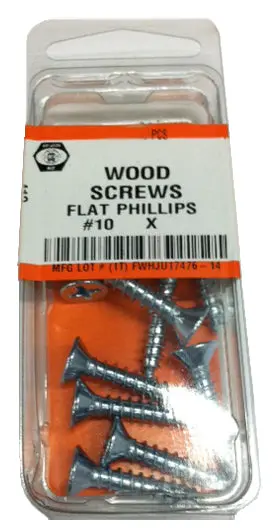 Wood Screw Phil Flat #10 X 1 1/2" 1