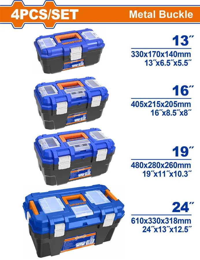Wadfow 4 Pcs Plastic Tool Boxes Set Wtb4104 1