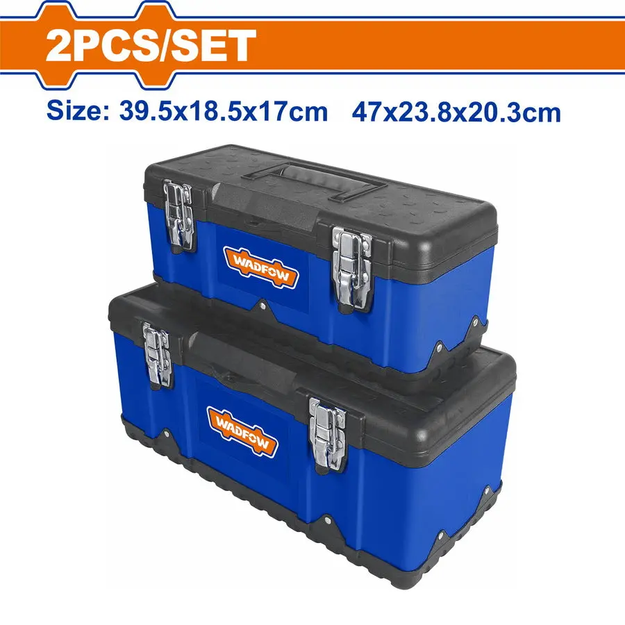 Wadfow 2 Pcs Plastic & Steel Tool Boxes Set Wtb6a02 1