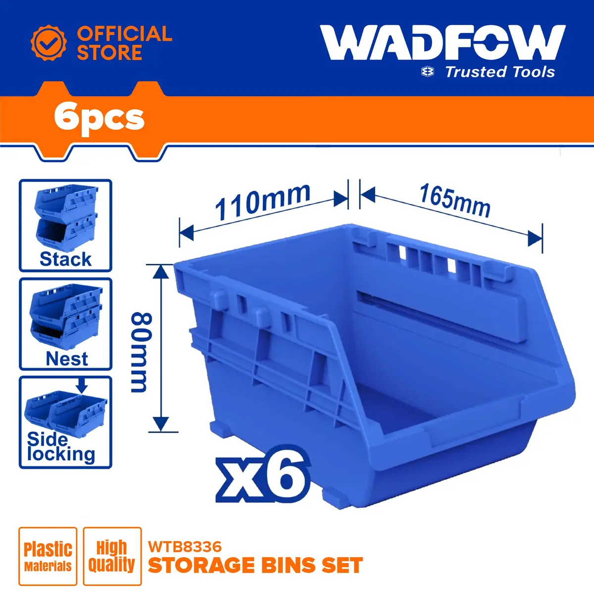 Wadfow 6 Pcs Storage Bins Set Wtb8336 1