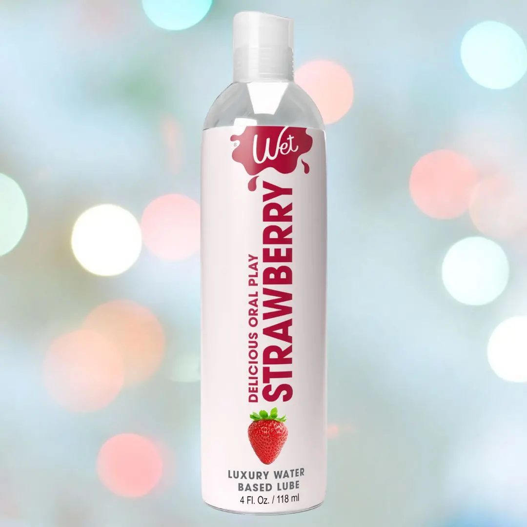 Wet Delicious Oral Play Strawberry Flavored Lube | 4Oz 1