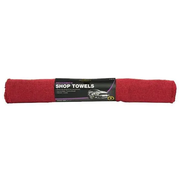 Shop Towel, Red Cotton, 13 X 14-In., 5-Pk. 1