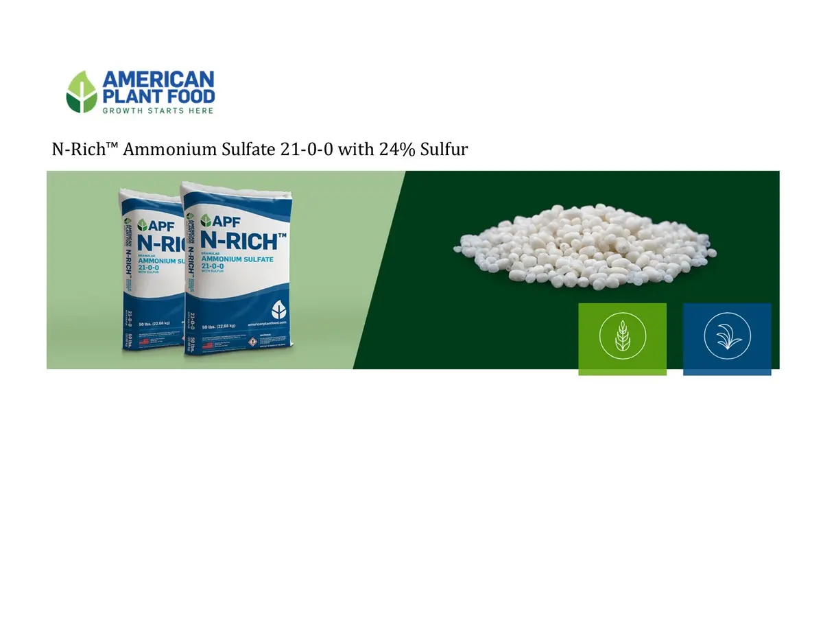 American Plant Food N-Rich Ammonium Sulfate 21-0-0 With Sulfur 50# Bag 1